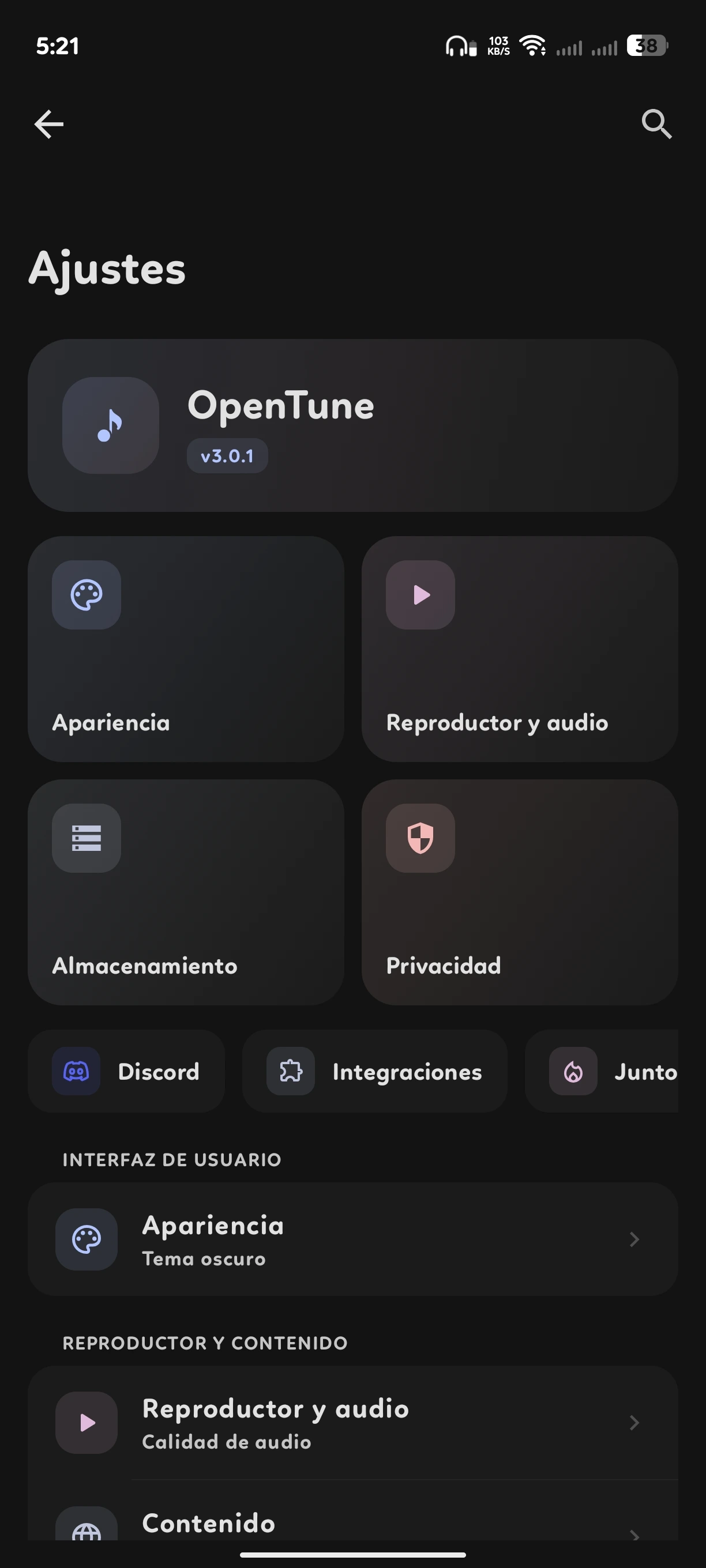 Settings Screen